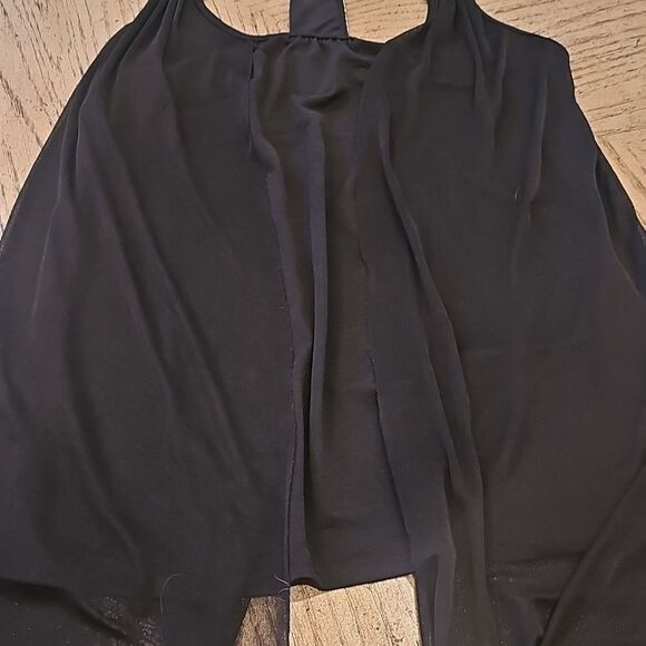 Elegant Black Beaded Sleeveless Top Size S - Picture 3 of 10